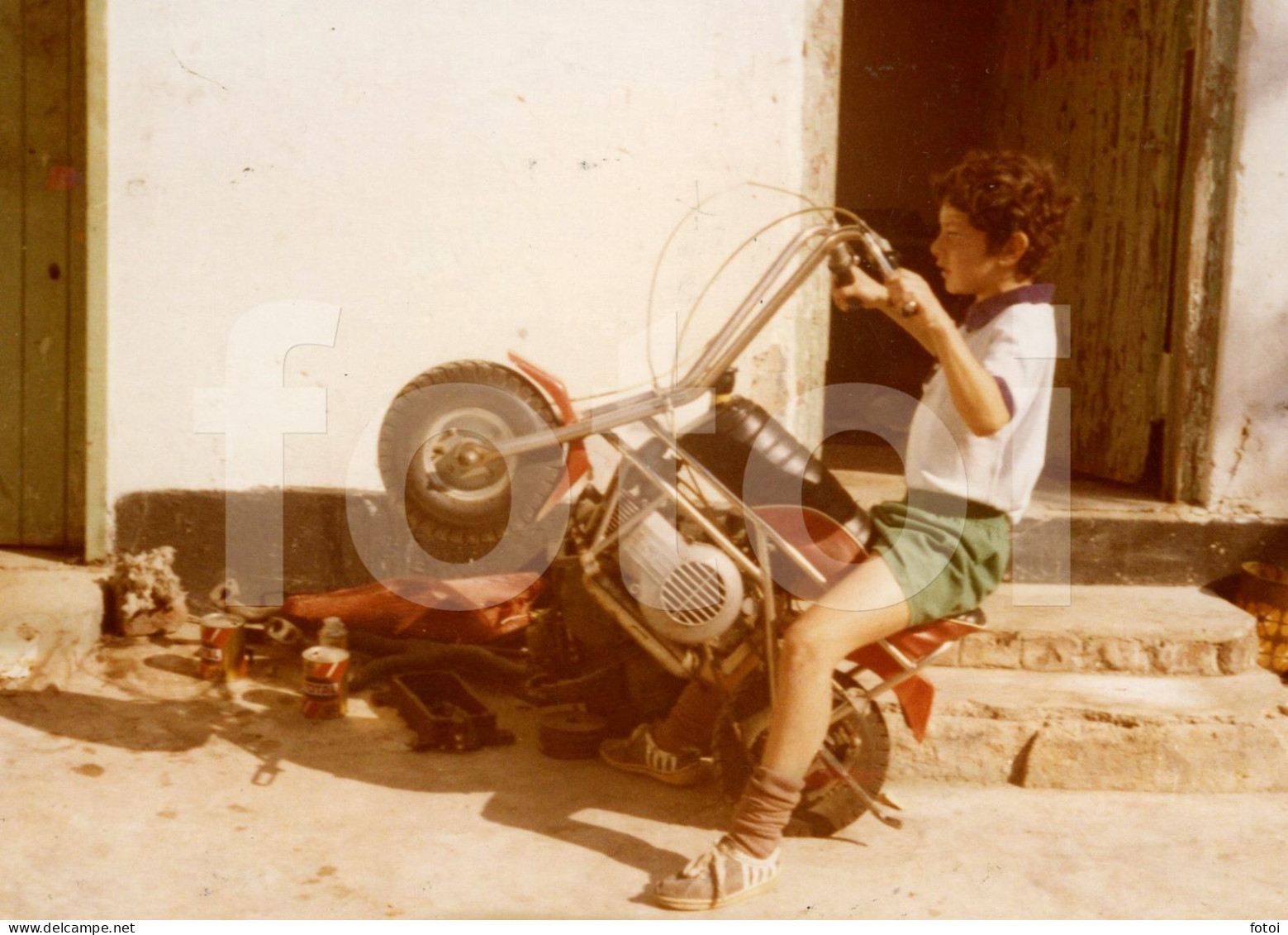 1973 ORIGINAL AMATEUR PHOTO FOTO MONKEY BIKE JAPANESE MOTORCYCLE MOZAMBIQUE MOÇAMBIQUE AFRICA AFRIQUE AT308 - Wielrennen