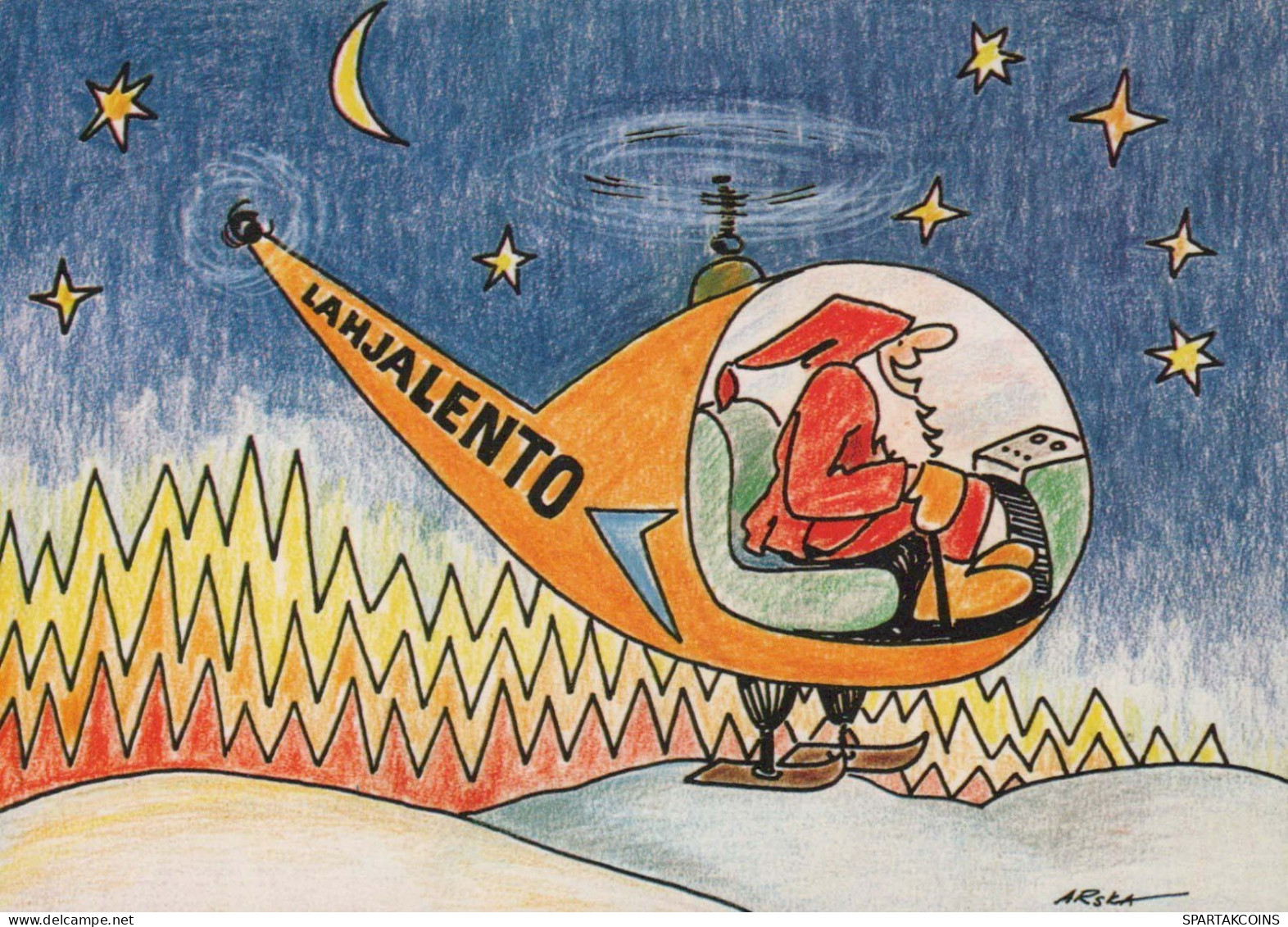 SANTA CLAUS Happy New Year Christmas Vintage Postcard CPSM #PBB230.GB - Kerstman