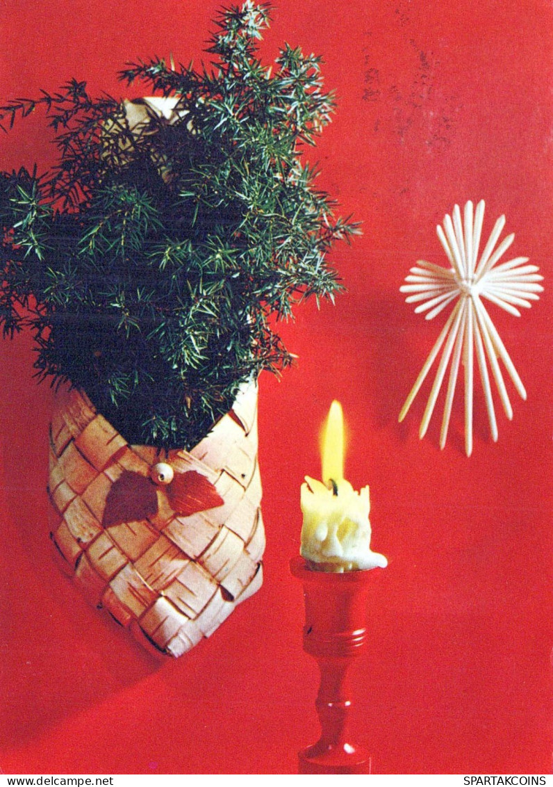 Happy New Year Christmas CANDLE Vintage Postcard CPSM #PBA088.GB - Nouvel An