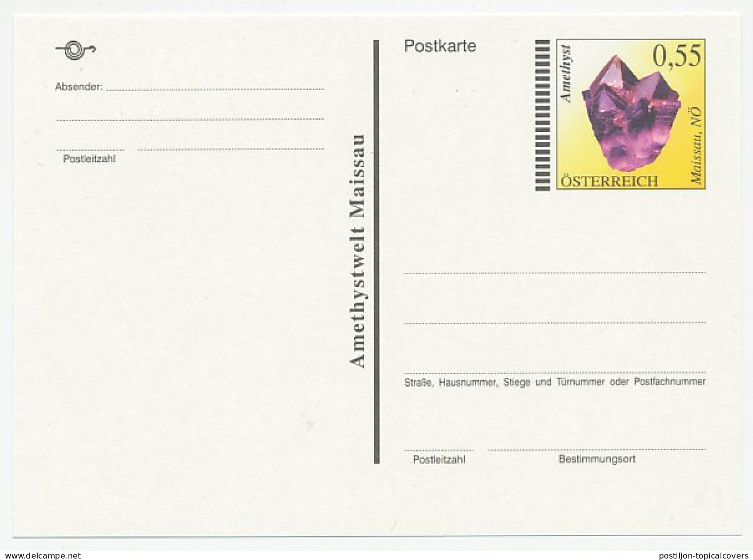 Postal Stationery Austria Mineral - Amethyst - Andere & Zonder Classificatie