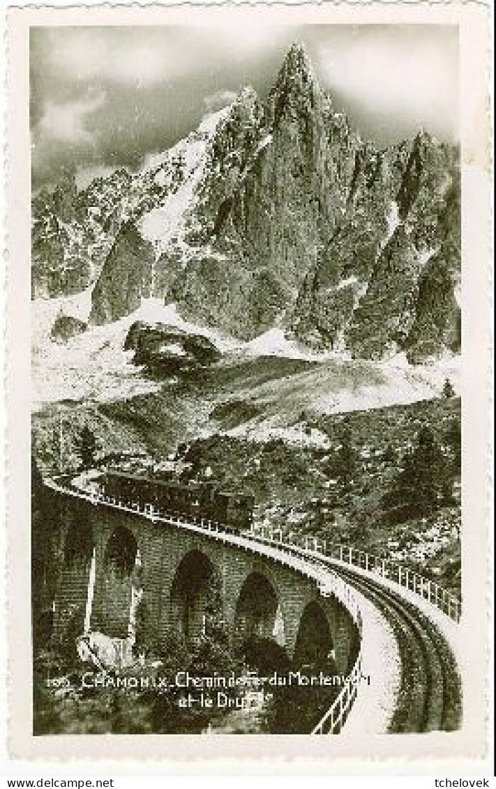 (74). Chamonix. N° 199. Chemin De Fer Du Montenvert Et Le Dru  Non Ecrite Train & (1) & GT8 1938 - Trains