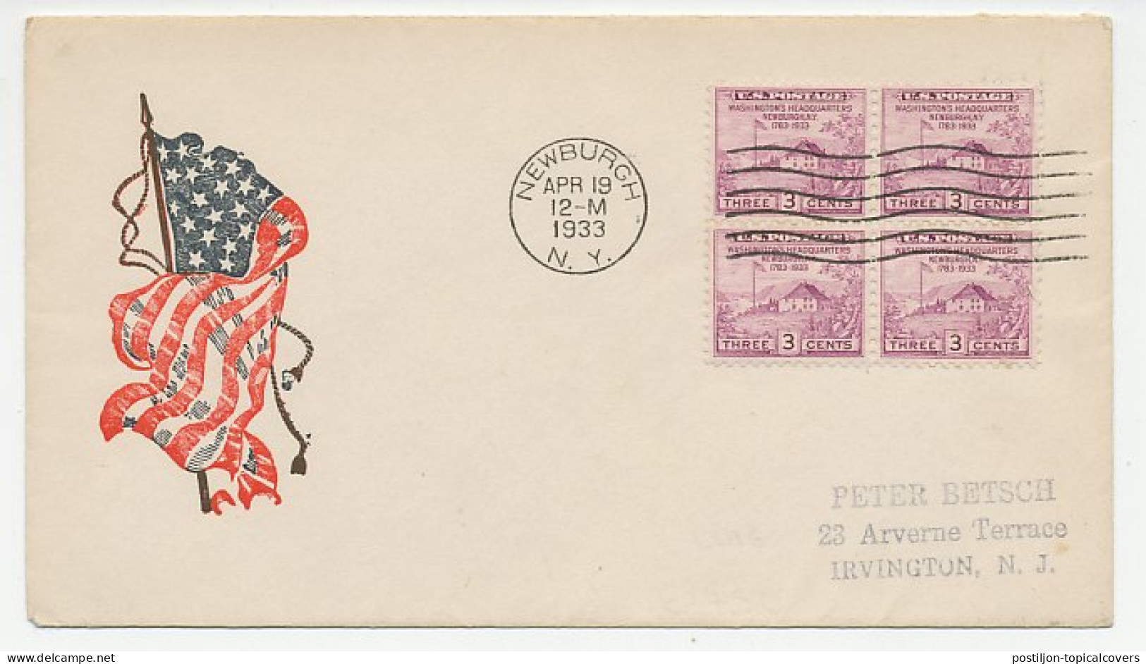 Illustrated Cover USA 1933 Flag - Andere & Zonder Classificatie