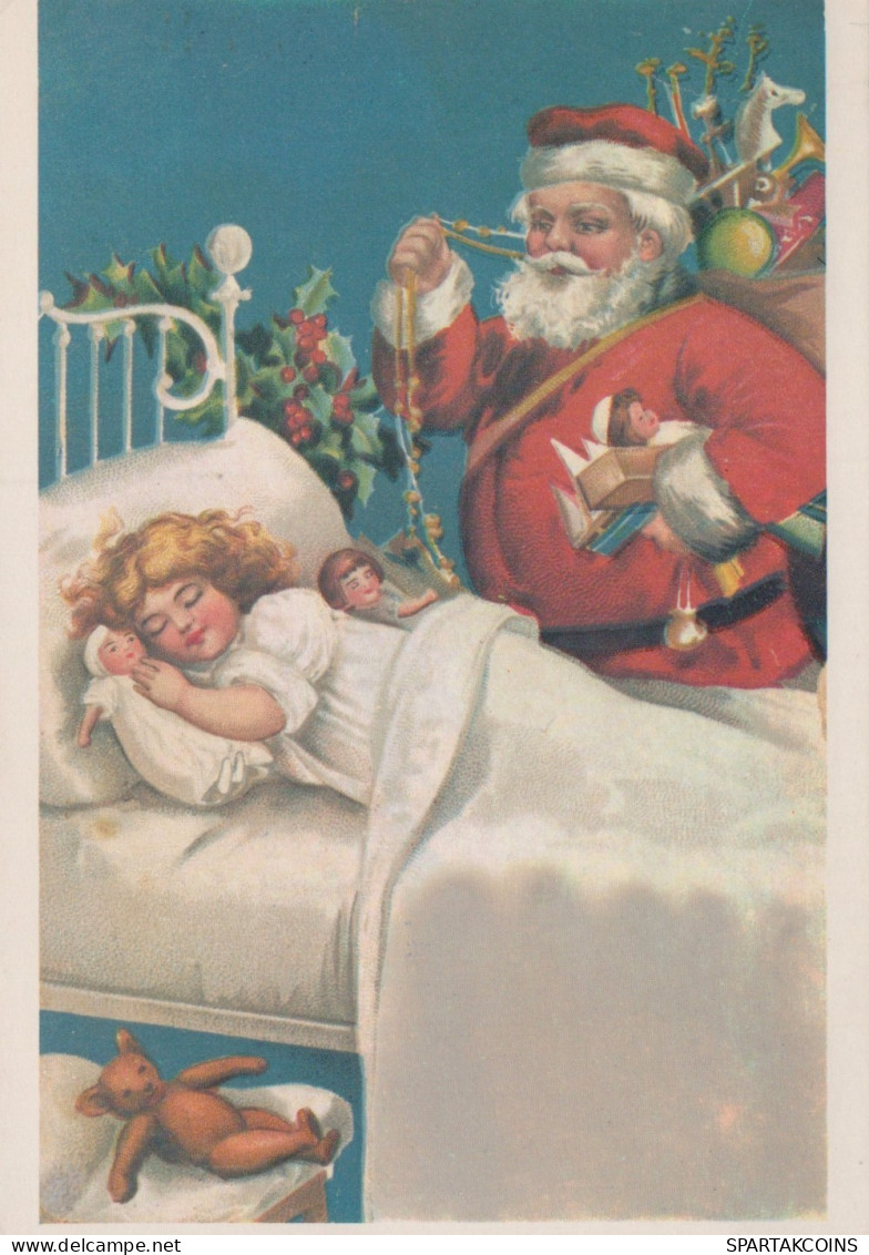 SANTA CLAUS CHILDREN CHRISTMAS Holidays Vintage Postcard CPSM #PAK350.GB - Santa Claus