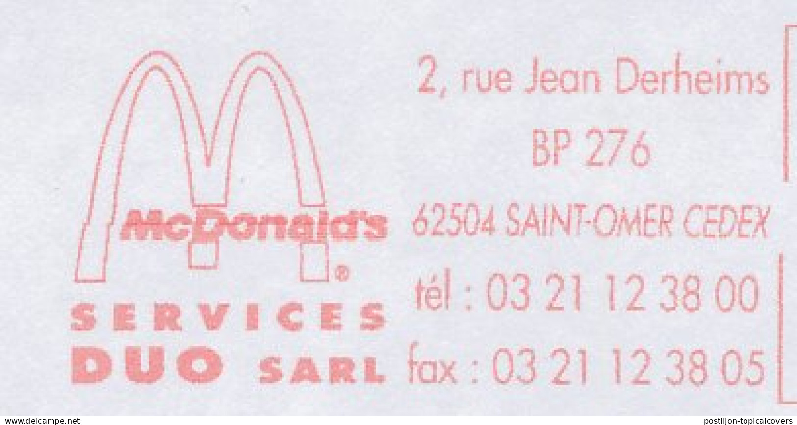 Meter Cover France 2003 McDonald S - Fastfood - Ernährung