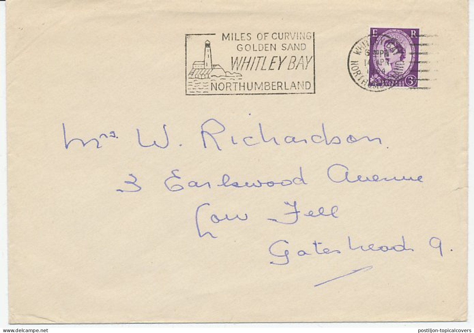 Cover / Postamrk GB / UK 1964 Lighthouse - Whitley Bay - Leuchttürme