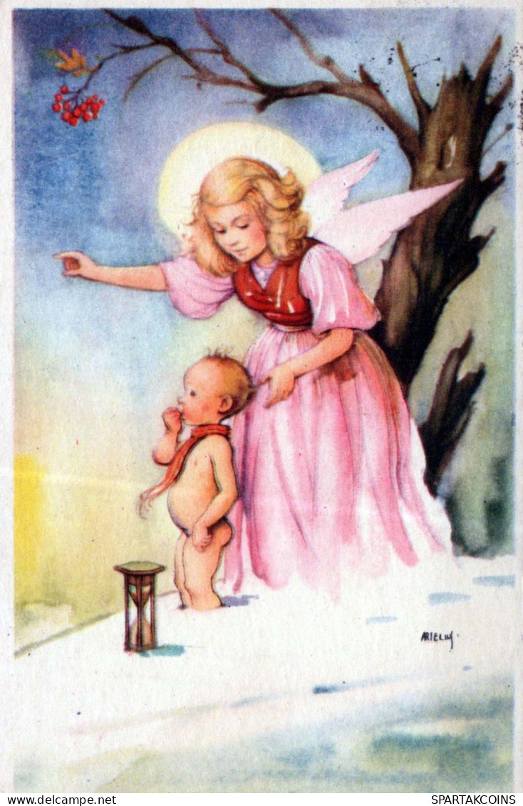 ANGELO Natale Vintage Cartolina CPSMPF #PKD767.IT - Engel