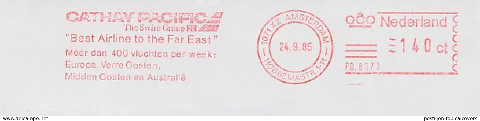 Meter Cut Netherlands 1985 Cathay Pacific - Airline - Avions