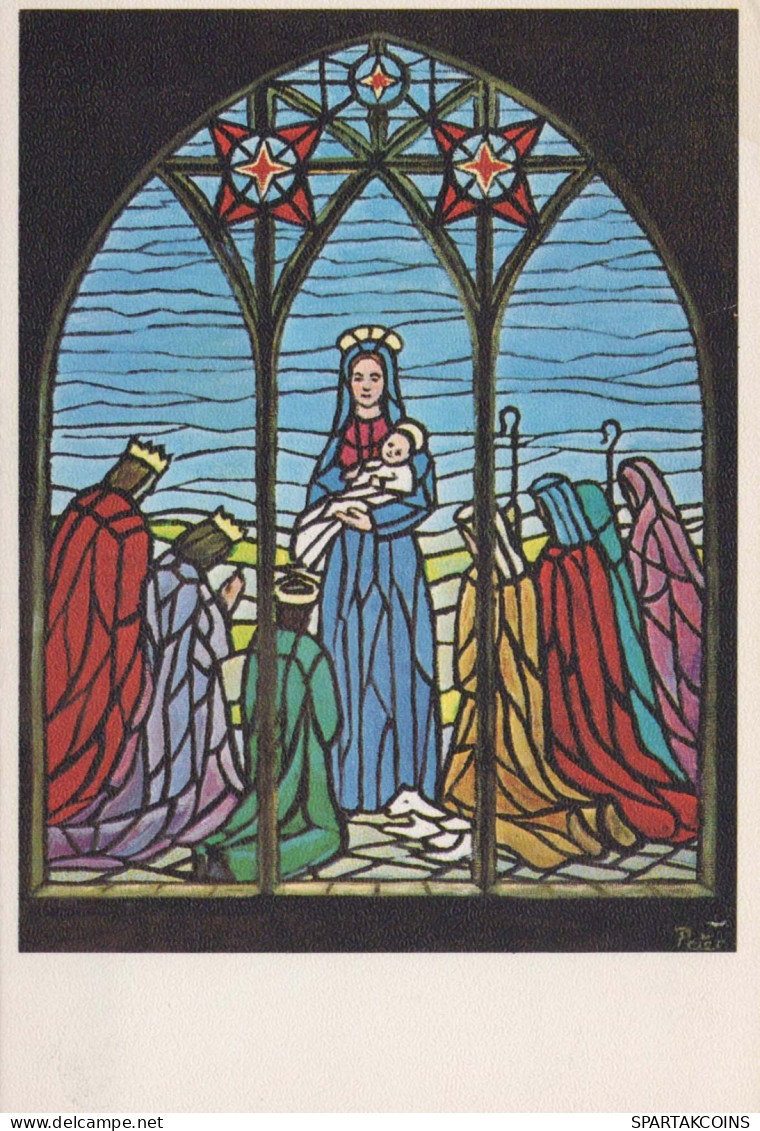 Vergine Maria Madonna Gesù Bambino Religione Vintage Cartolina CPSM #PBQ167.IT - Maagd Maria En Madonnas