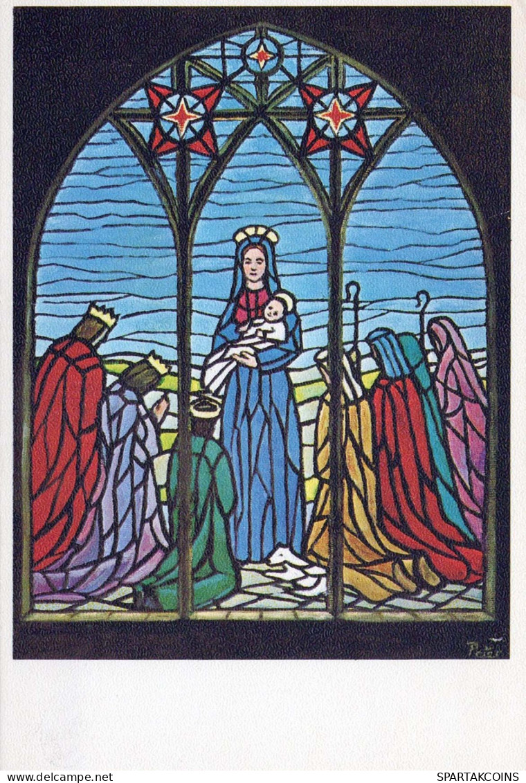 Vergine Maria Madonna Gesù Bambino Religione Vintage Cartolina CPSM #PBQ167.IT - Vierge Marie & Madones