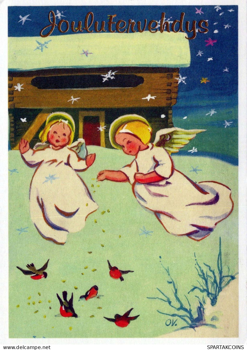 ANGELO Natale Vintage Cartolina CPSM #PBP459.IT - Engel