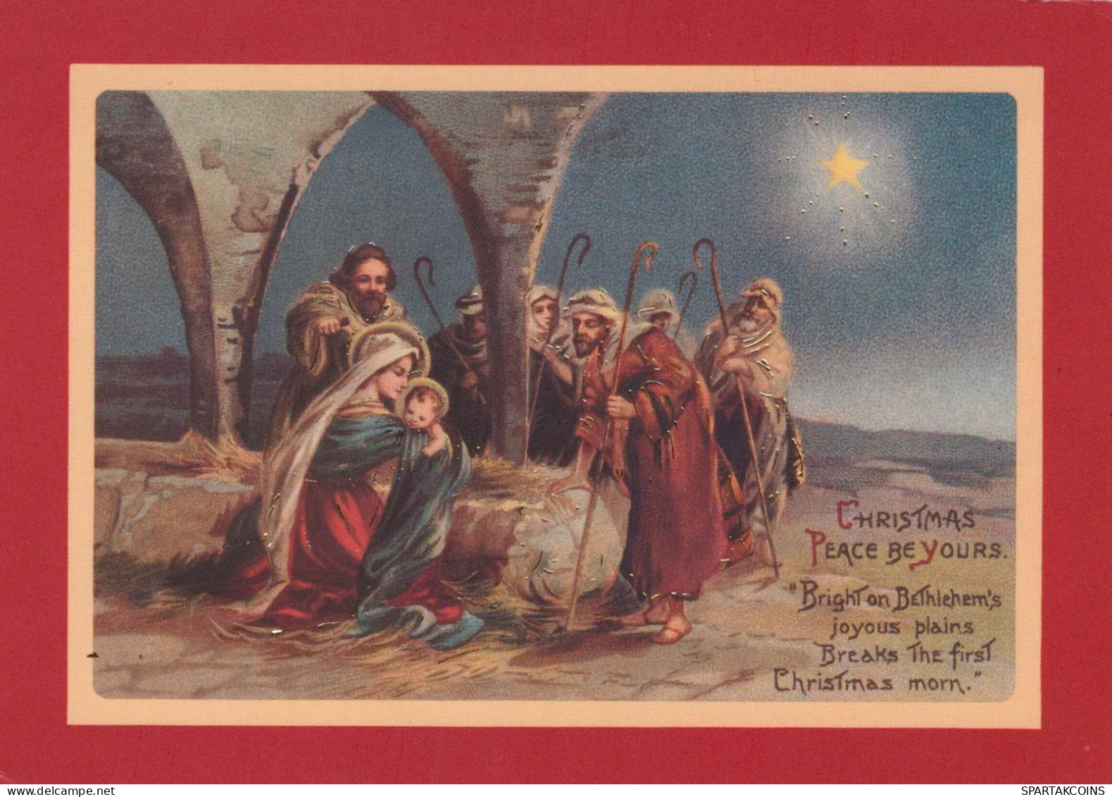 Vergine Maria Madonna Gesù Bambino Natale Religione Vintage Cartolina CPSM #PBP655.IT - Virgen Mary & Madonnas