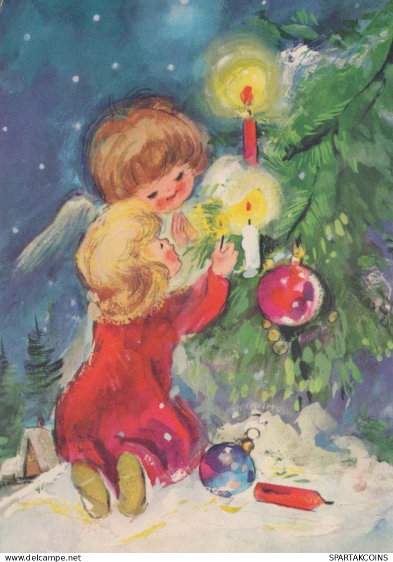 ANGELO Natale Vintage Cartolina CPSM #PBP397.IT - Engel