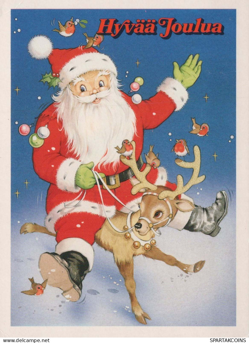 BABBO NATALE Buon Anno Natale Vintage Cartolina CPSM #PBO078.IT - Santa Claus