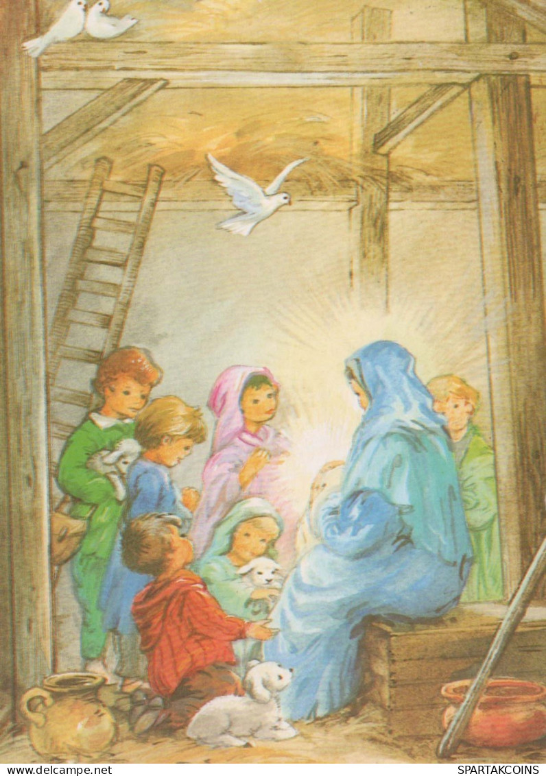 Vergine Maria Madonna Gesù Bambino Natale Religione Vintage Cartolina CPSM #PBB816.IT - Virgen Mary & Madonnas