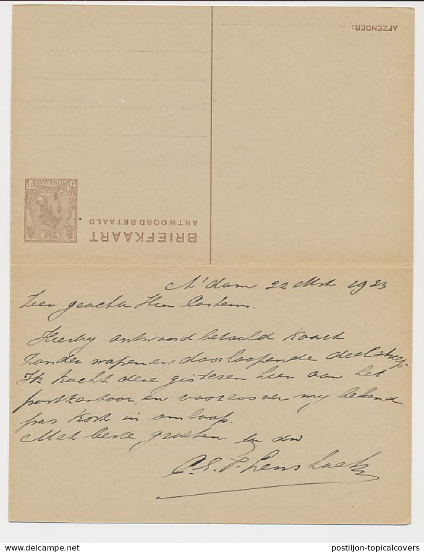 Briefkaart G. 195 Amsterdam - Edam 1923 - Ganzsachen