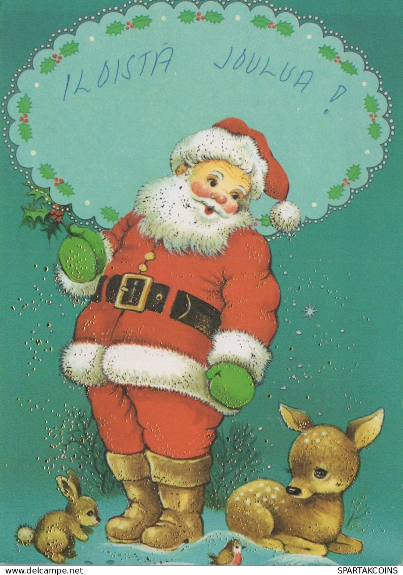 BABBO NATALE Buon Anno Natale Vintage Cartolina CPSM #PBL346.IT - Kerstman