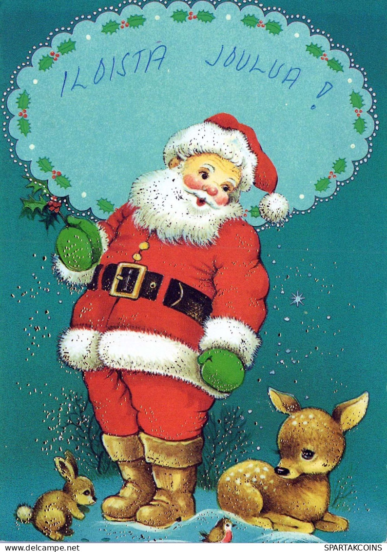 BABBO NATALE Buon Anno Natale Vintage Cartolina CPSM #PBL346.IT - Kerstman