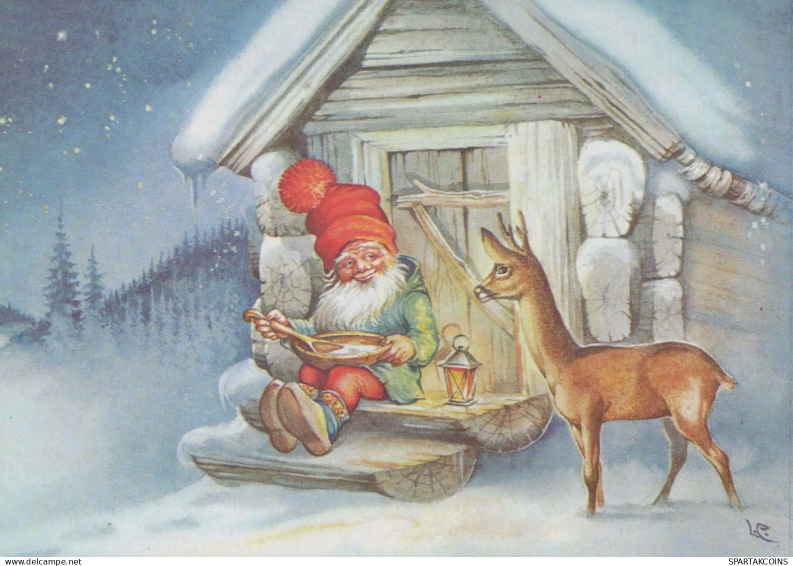 BABBO NATALE Buon Anno Natale Vintage Cartolina CPSM #PBL016.IT - Santa Claus