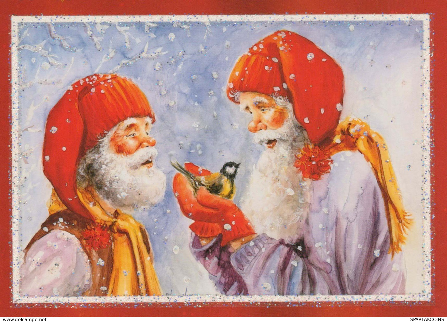 BABBO NATALE Buon Anno Natale Vintage Cartolina CPSM #PBL085.IT - Santa Claus