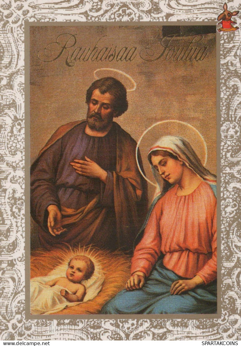 Vergine Maria Madonna Gesù Bambino Natale Religione Vintage Cartolina CPSM #PBB752.IT - Vierge Marie & Madones
