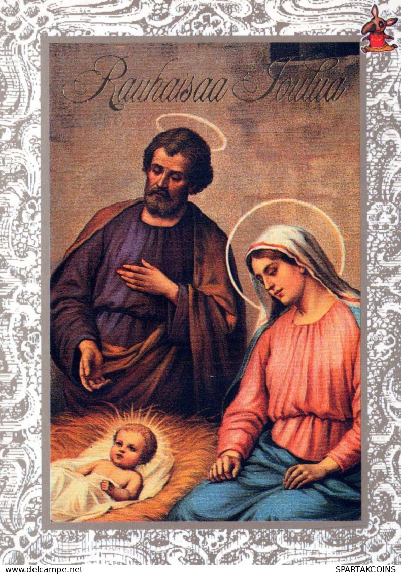 Vergine Maria Madonna Gesù Bambino Natale Religione Vintage Cartolina CPSM #PBB752.IT - Maagd Maria En Madonnas