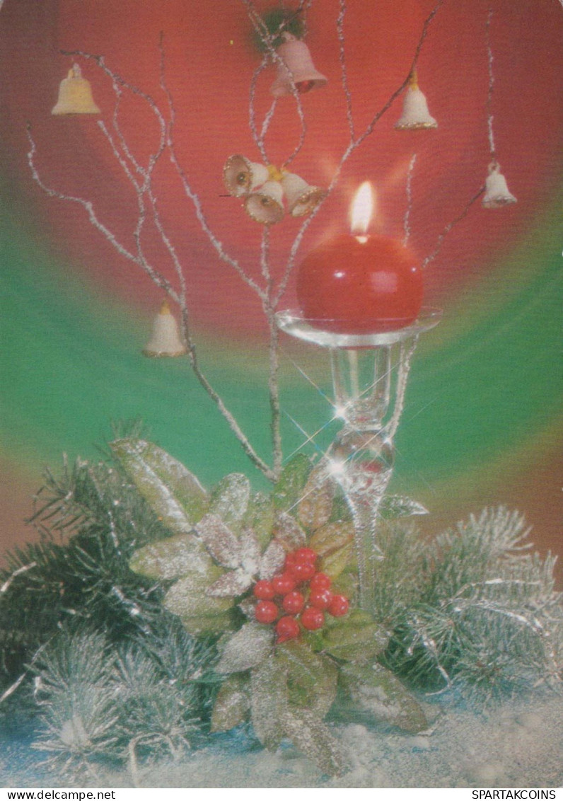 Buon Anno Natale CANDELA Vintage Cartolina CPSM #PBA774.IT - Neujahr