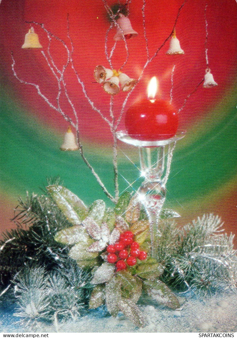 Buon Anno Natale CANDELA Vintage Cartolina CPSM #PBA774.IT - Neujahr