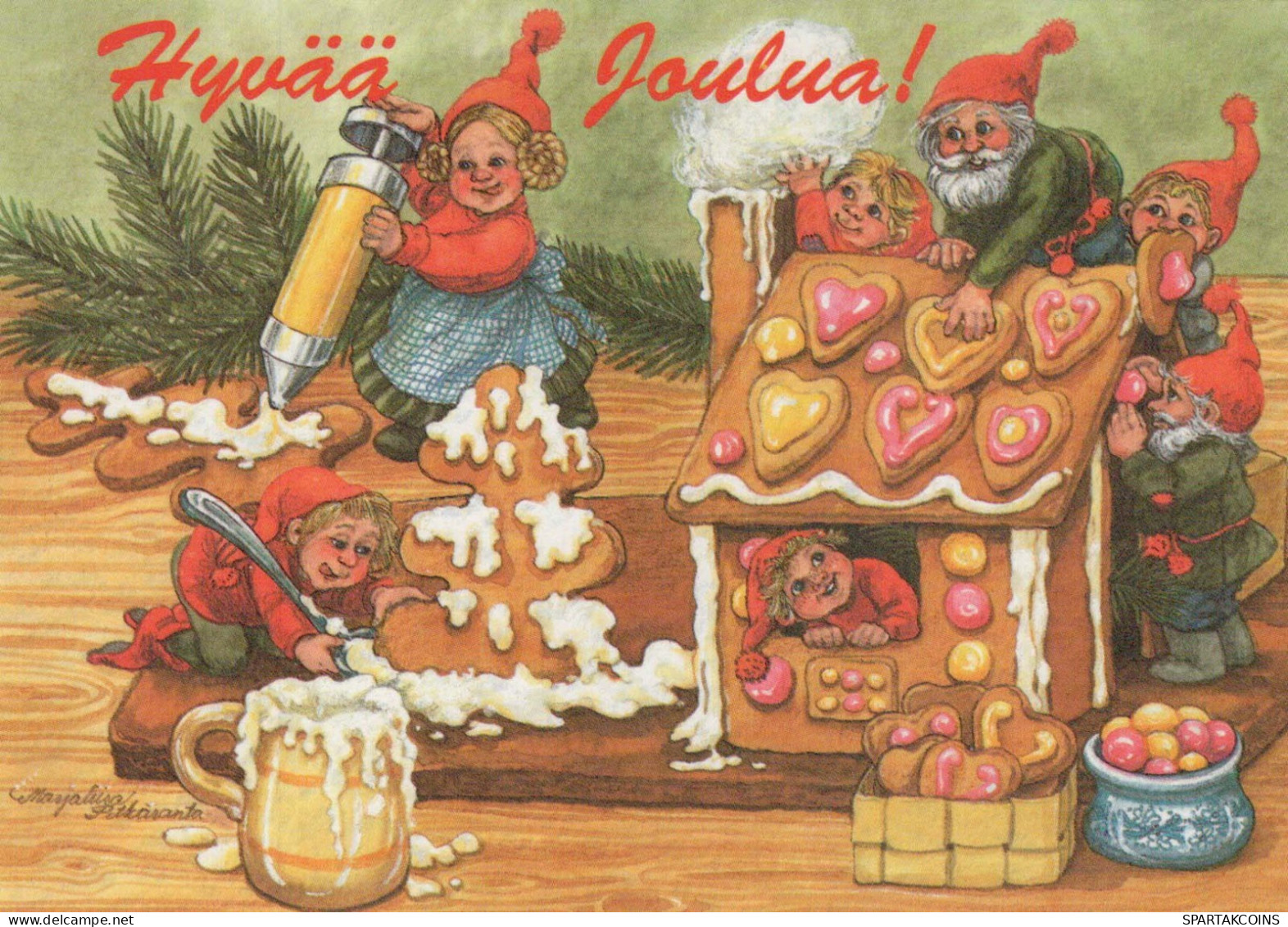 Buon Anno Natale GNOME Vintage Cartolina CPSM #PAW463.IT - Neujahr