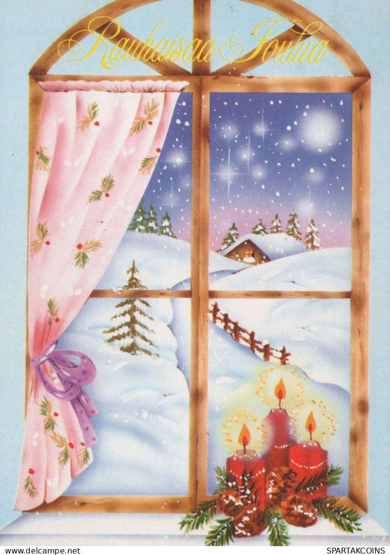 Buon Anno Natale CANDELA Vintage Cartolina CPSM #PAW341.IT - Neujahr