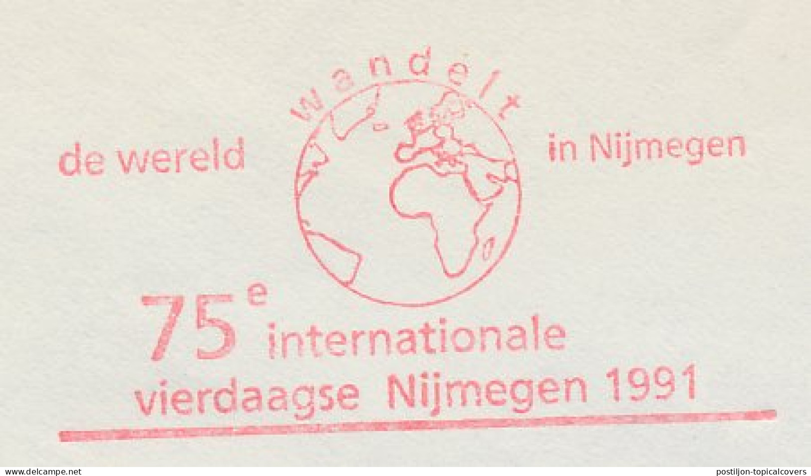 Meter Cover Netherlands 1991 75th International Four Days Marches Nijmegen - Andere & Zonder Classificatie