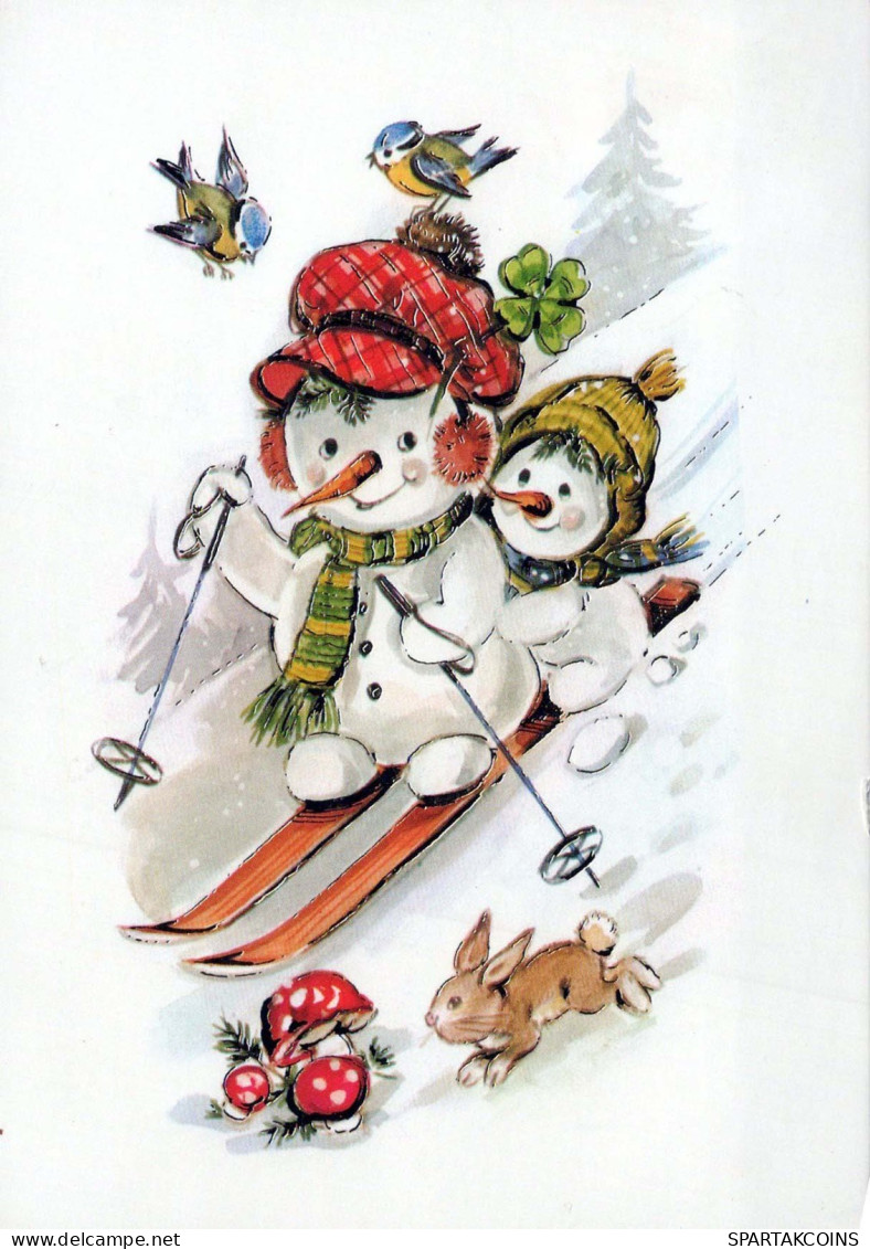 Buon Anno Natale PUPAZZO Vintage Cartolina CPSM #PAU111.IT - Nieuwjaar