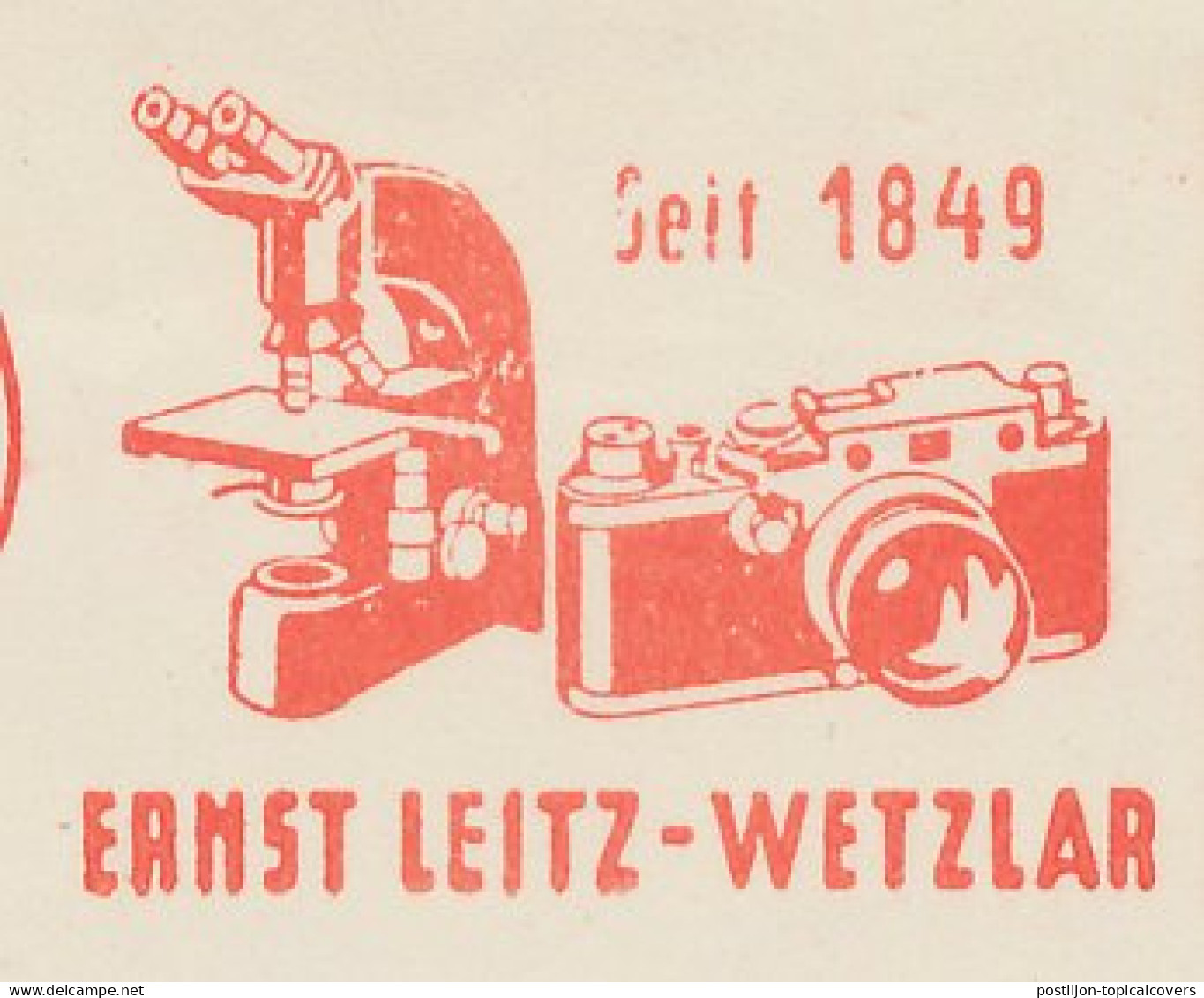 Meter Cut Germany 1961 Microscope - Photo Camera - Leitz - Wetzlar - Altri & Non Classificati