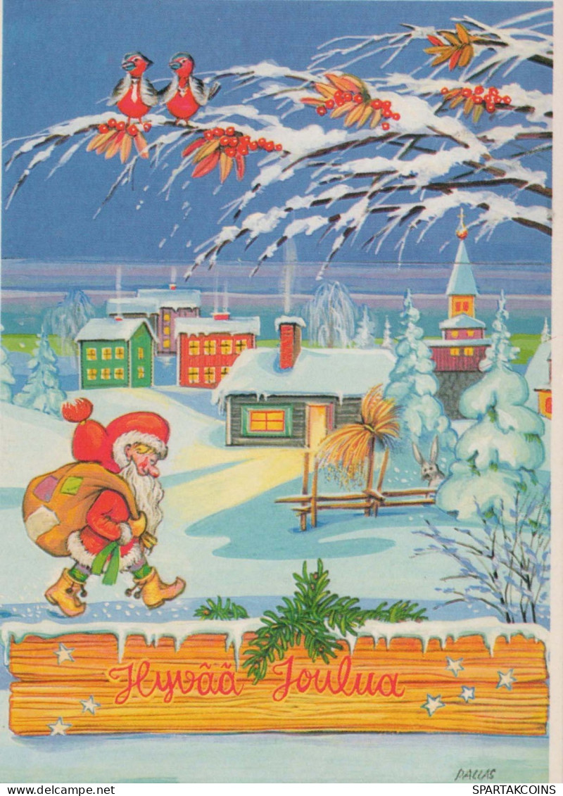 BABBO NATALE Buon Anno Natale Vintage Cartolina CPSM #PAU517.IT - Kerstman