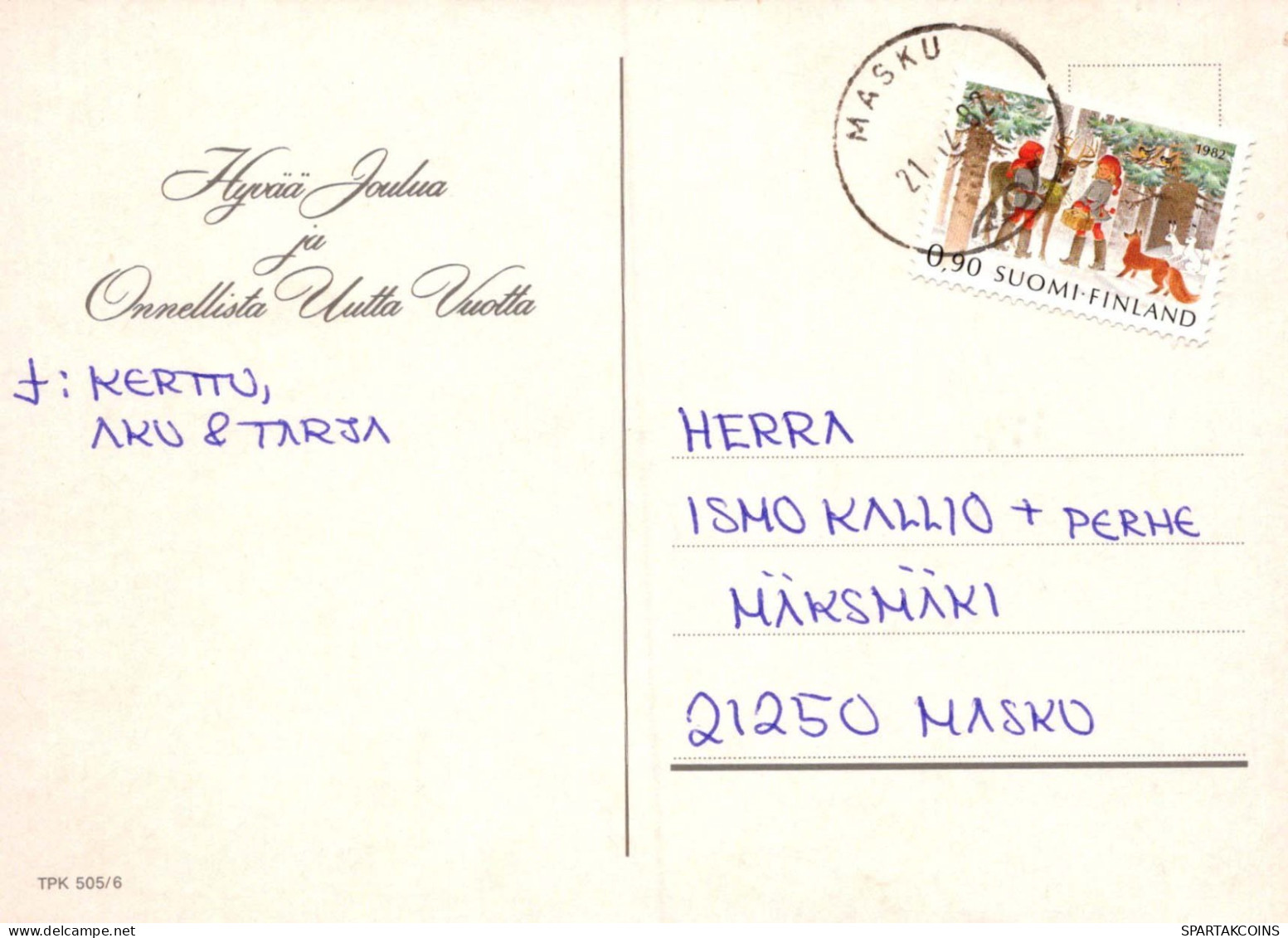 BABBO NATALE Buon Anno Natale Vintage Cartolina CPSM #PAU517.IT - Kerstman