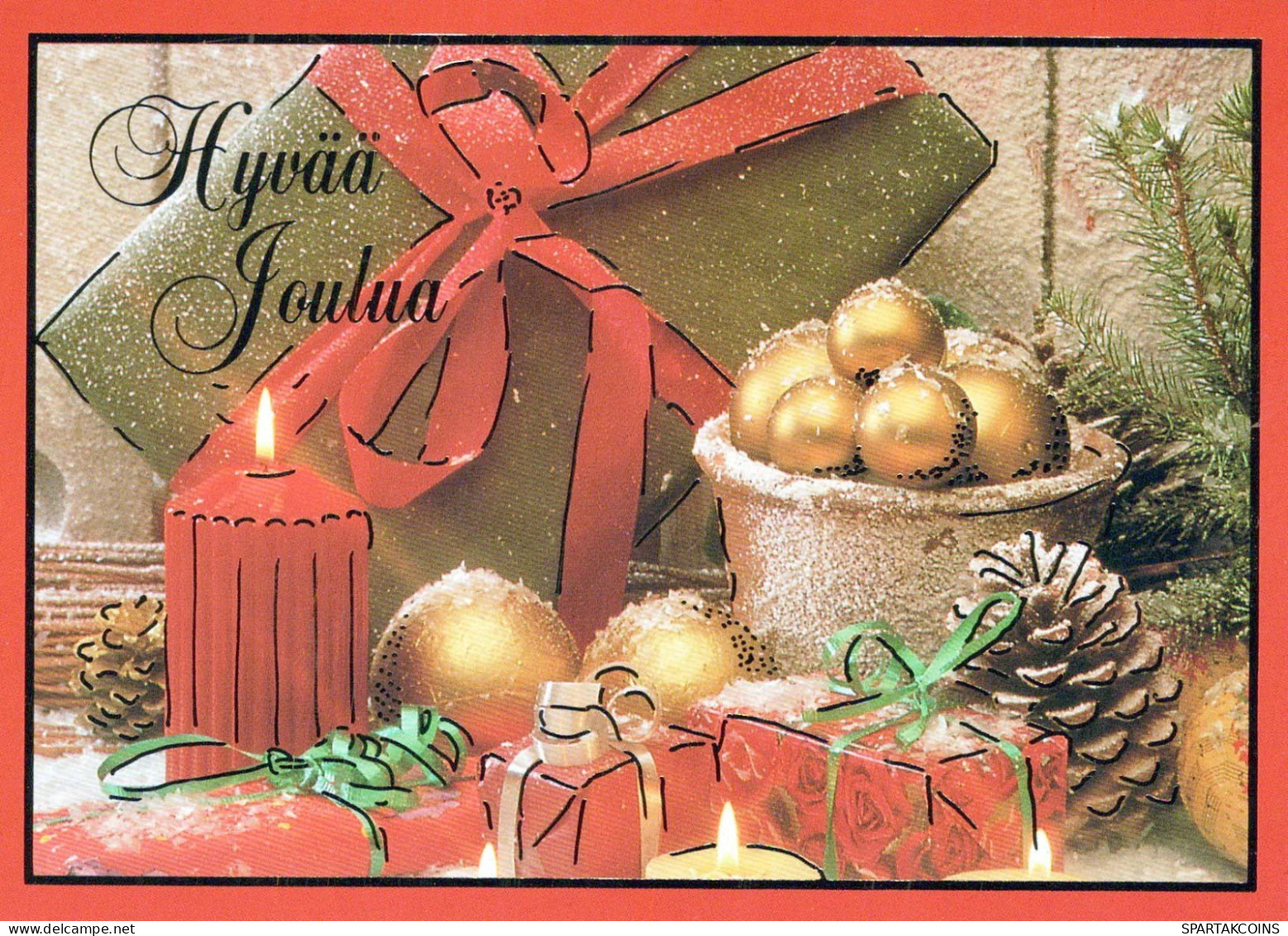 Buon Anno Natale CANDELA Vintage Cartolina CPSM #PAT616.IT - Nouvel An