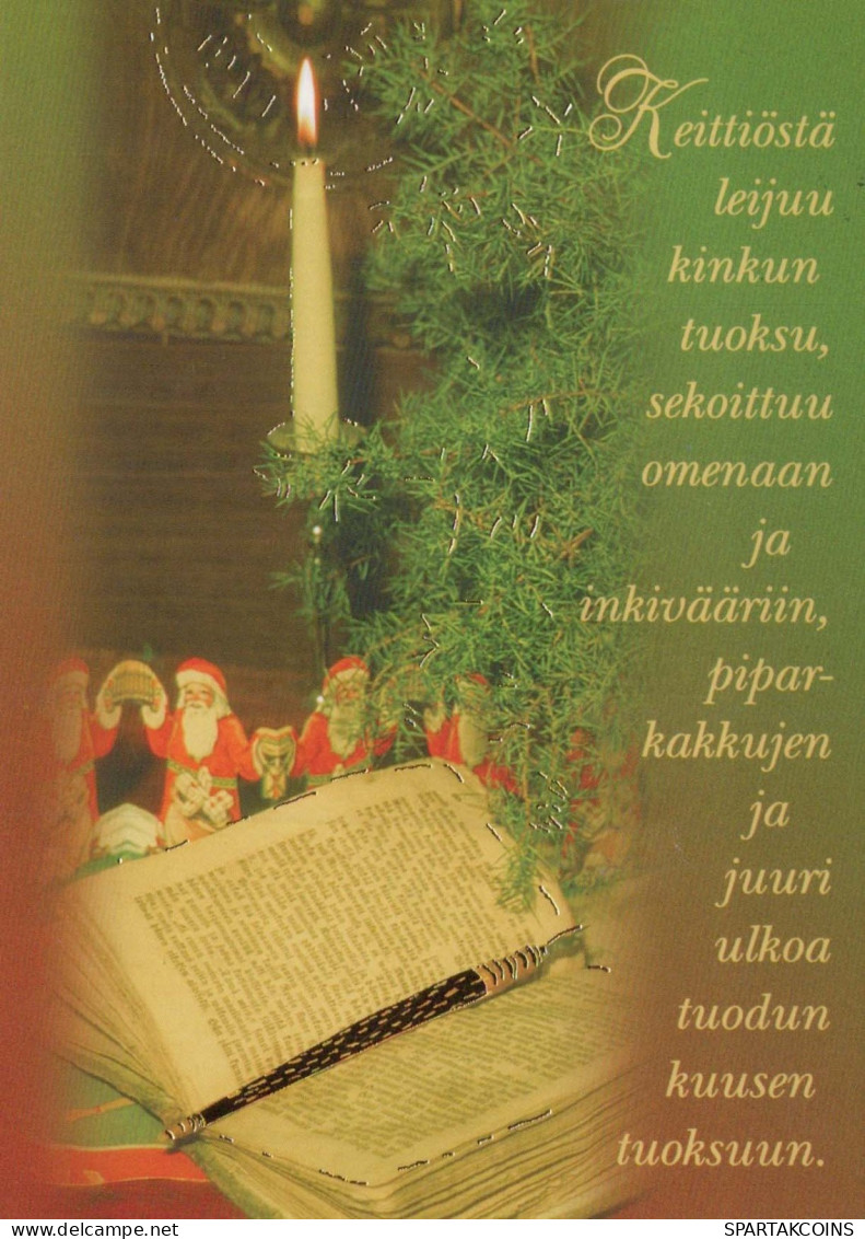 Buon Anno Natale CANDELA Vintage Cartolina CPSM #PAT115.IT - Neujahr