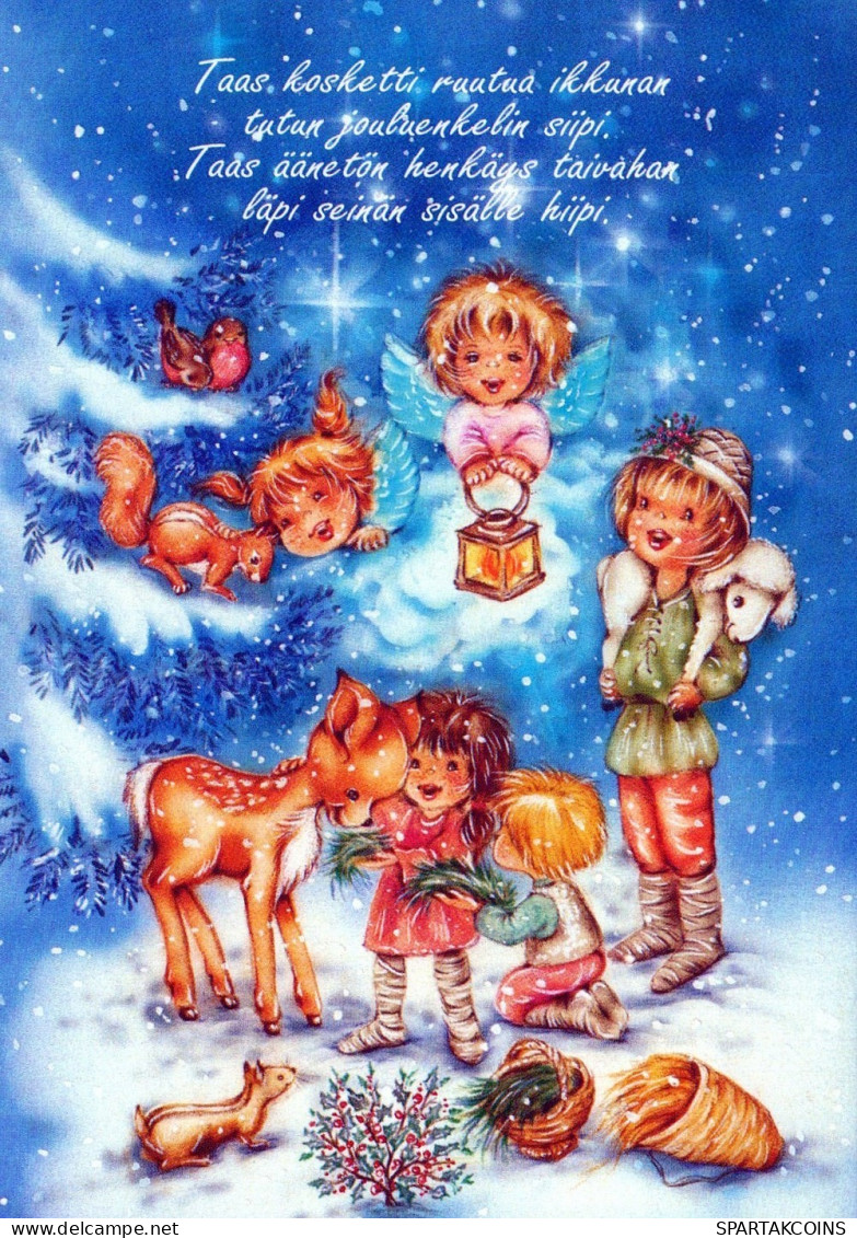 ANGELO Buon Anno Natale Vintage Cartolina CPSM #PAJ184.IT - Angels