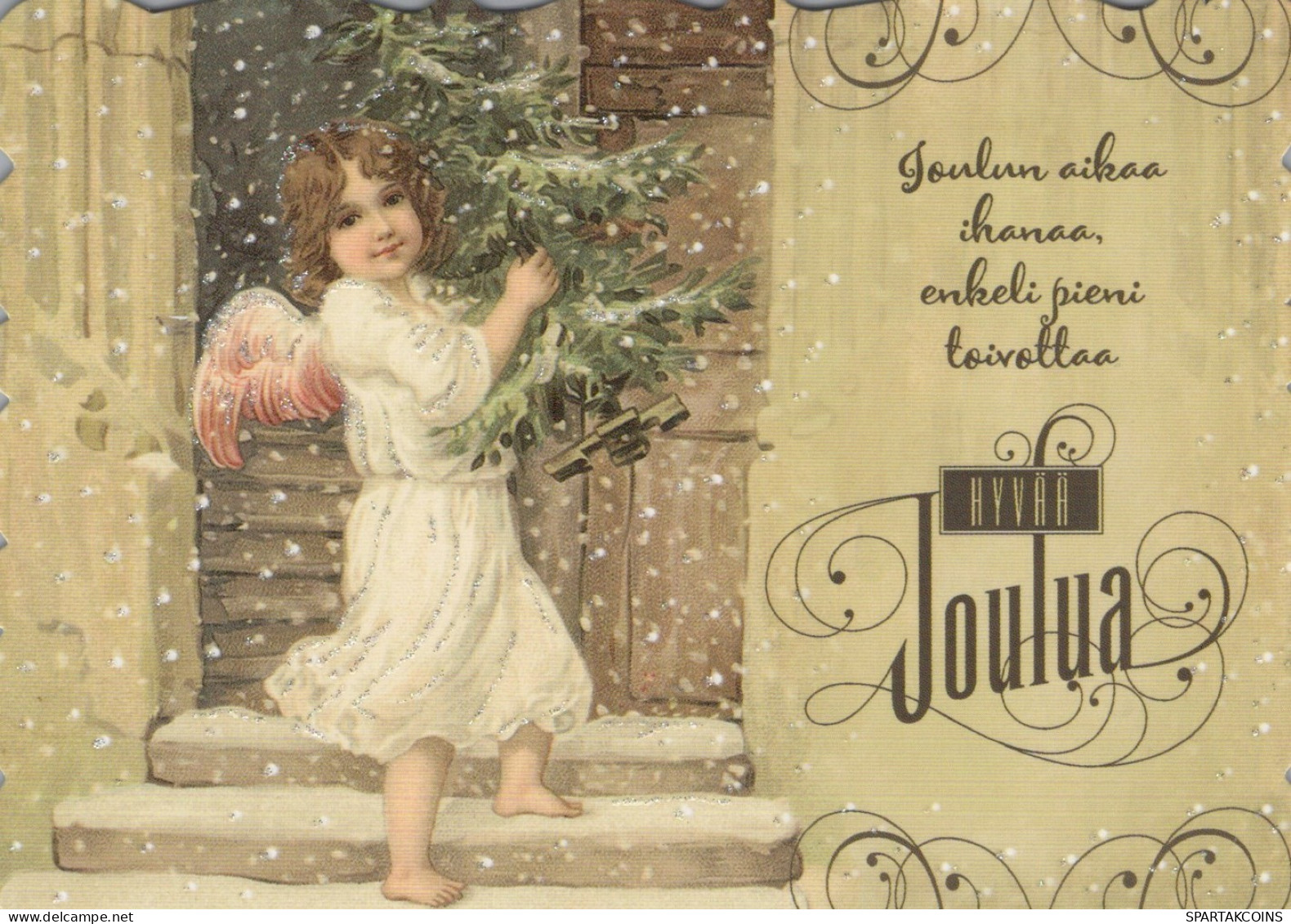 ANGELO Buon Anno Natale Vintage Cartolina CPSM #PAH557.IT - Engel