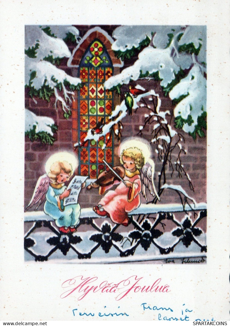 ANGELO Buon Anno Natale Vintage Cartolina CPSM #PAH433.IT - Engel