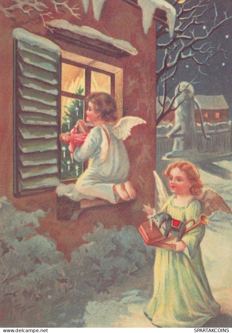 ANGELO Buon Anno Natale Vintage Cartolina CPSM #PAH859.IT - Anges