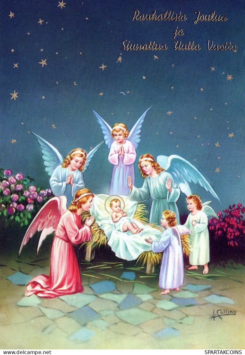 ANGELO Buon Anno Natale Vintage Cartolina CPSM #PAH237.IT - Engel