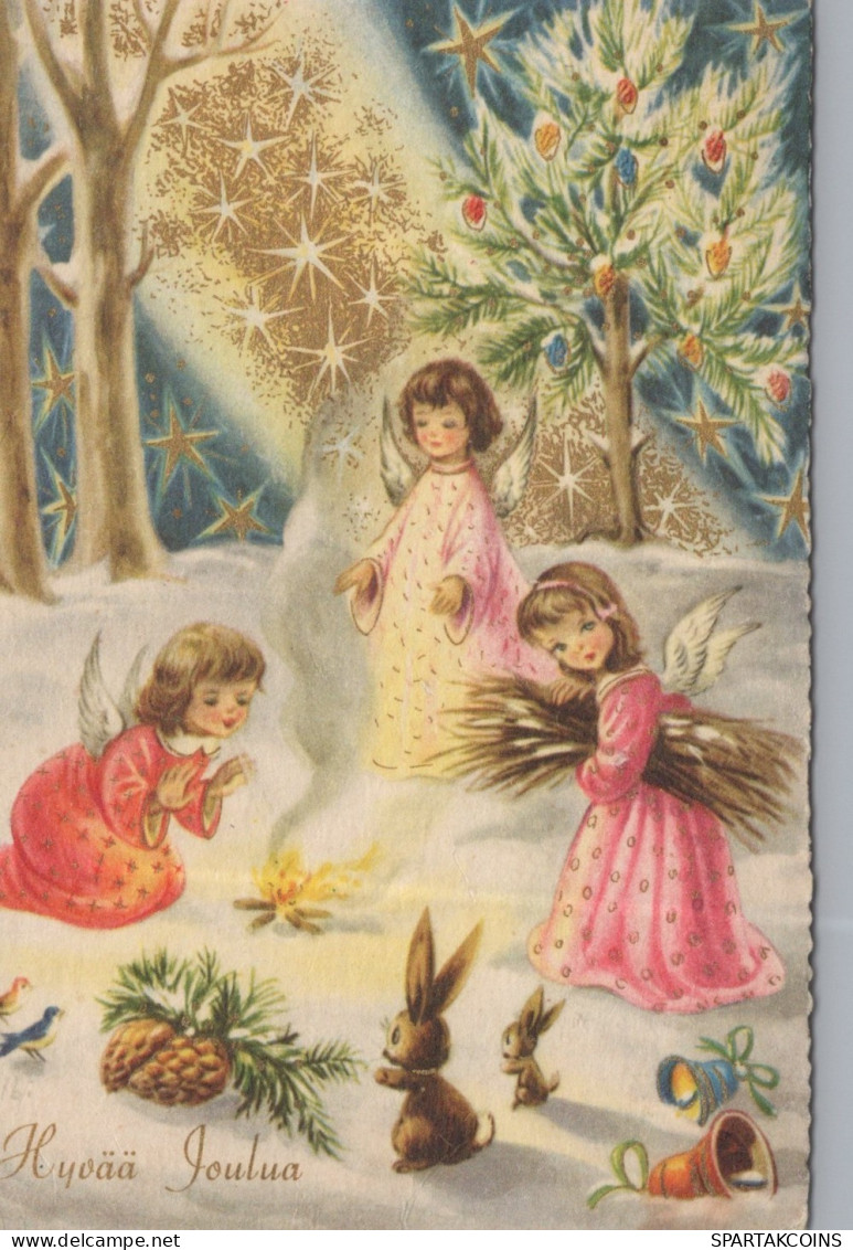 ANGELO Buon Anno Natale Vintage Cartolina CPSM #PAG984.IT - Angels