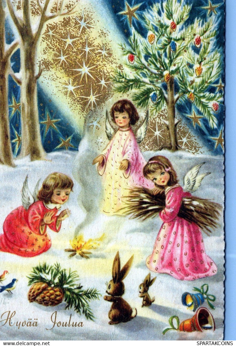 ANGELO Buon Anno Natale Vintage Cartolina CPSM #PAG984.IT - Anges