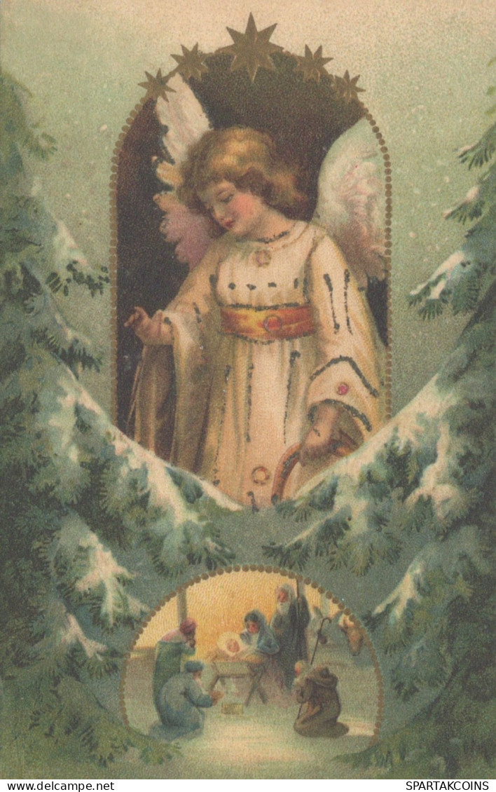 ANGELO Buon Anno Natale Vintage Cartolina CPSMPF #PAG735.IT - Anges