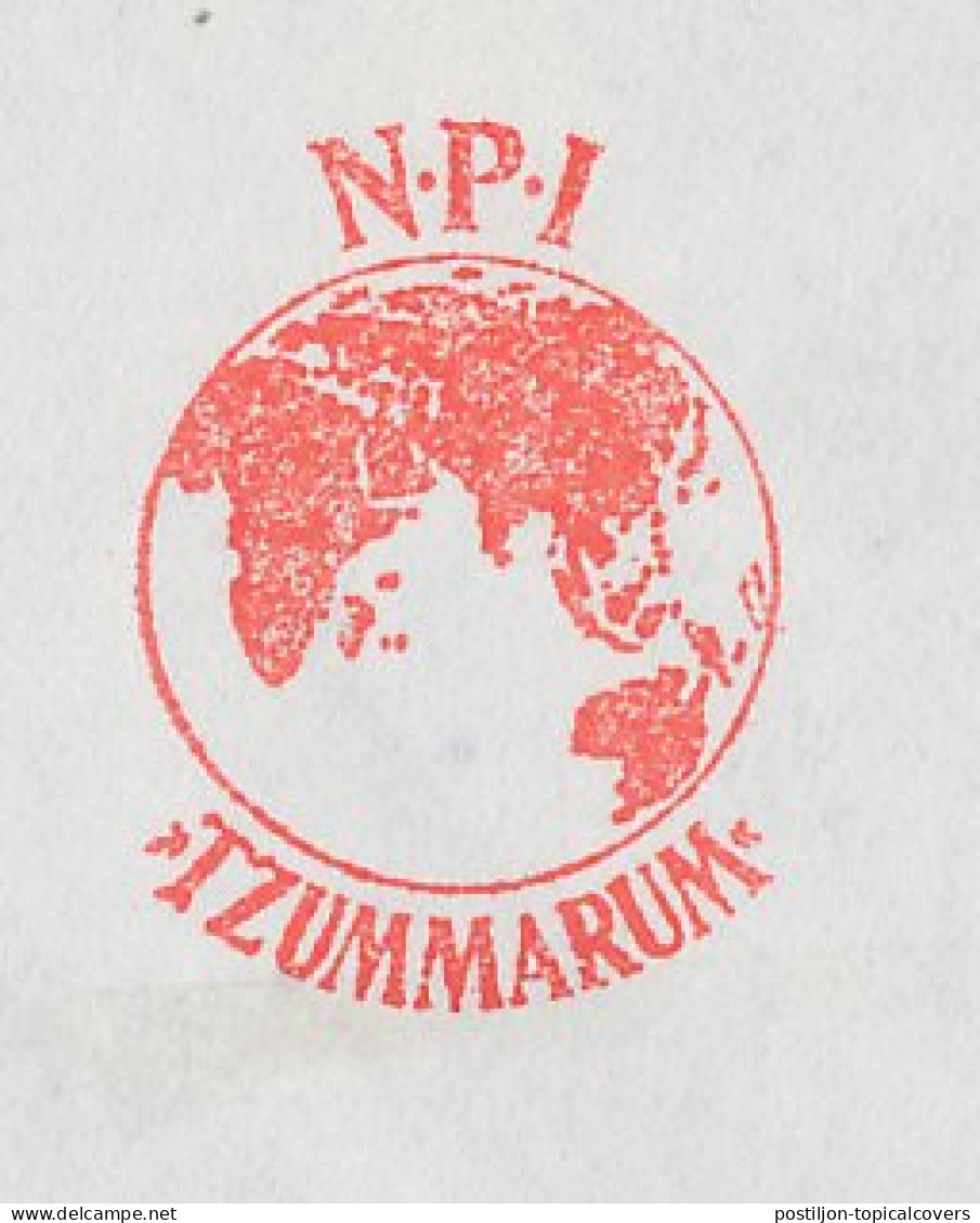 Meter Cover Netherlands 1974 Globe - Tzummarum - Geographie