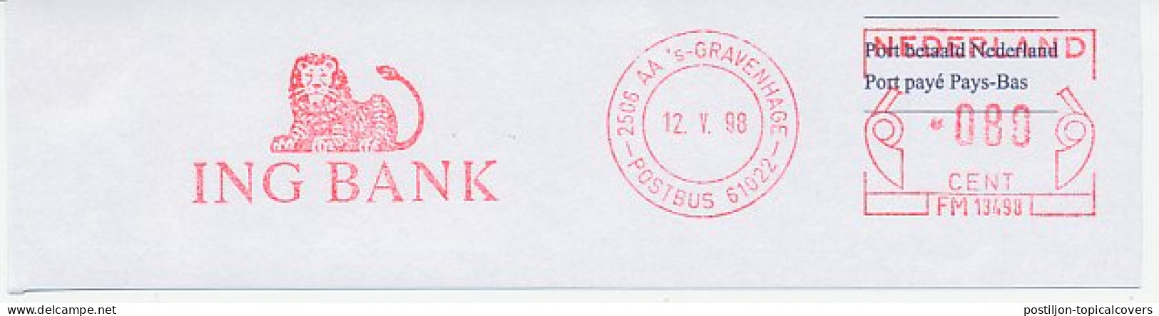 Meter Cut Netherlands 1998 Lion - Bank - Autres & Non Classés