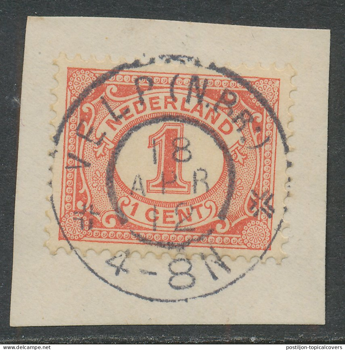 Grootrondstempel Velp (N.Br:) 1912 - Poststempels/ Marcofilie