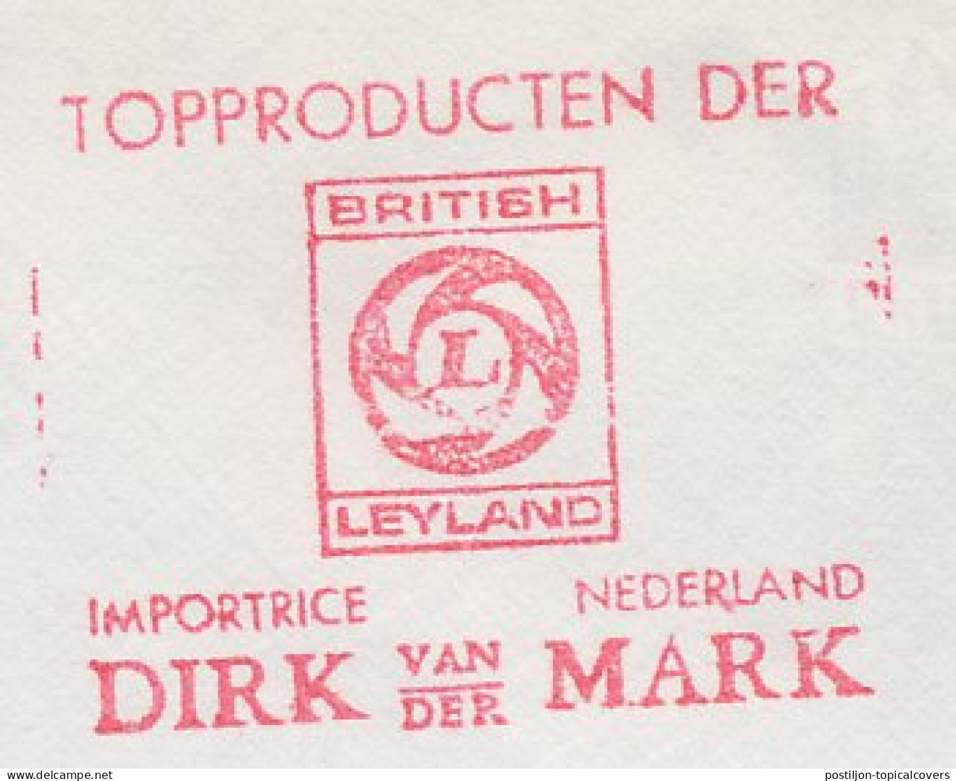 Meter Cover Netherlands 1973 Car - British Leyland - Coches