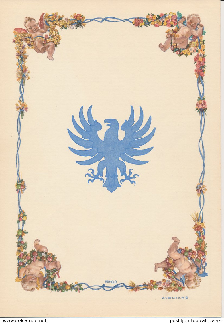 Telegram Germany 1936 - Schmuckblatt Telegramme Angels - Cherubs - Amor - Cupid - Fruit Wreath - Otros & Sin Clasificación