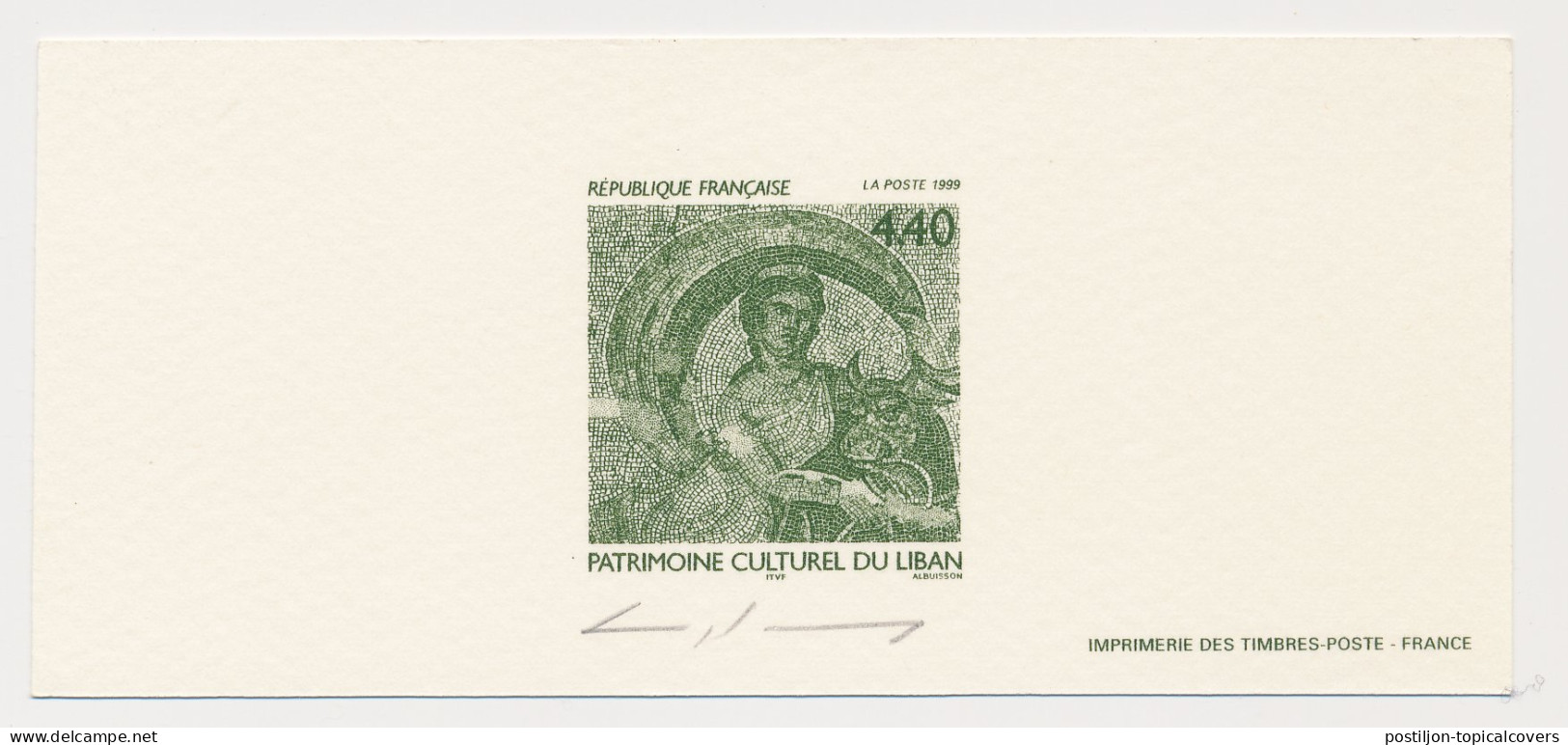 France 1999 - Epreuve / Proof Signed By Engraver The Abduction Of Europe - Roman Mosaic - Archeologie